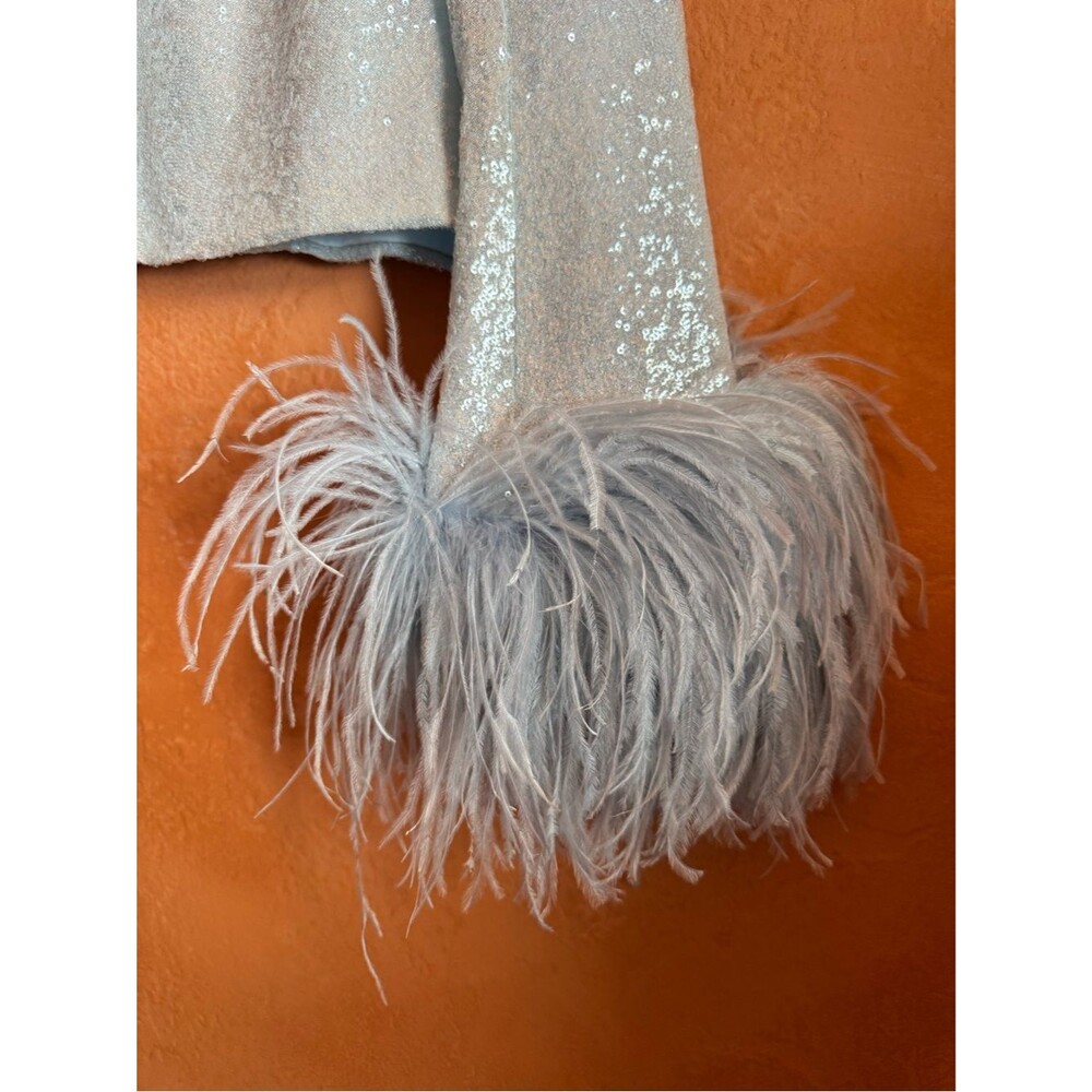 16Arlington Michelle Sequin Feather Trim Top UK 8 Designer - Picture 2 of 13